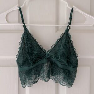 ⚡️ FLASH SALE⚡️ Madewell • Dark Green Bralette Lace Top • Small